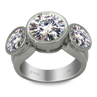 Corsage Moissanite 18K White Gold Ring