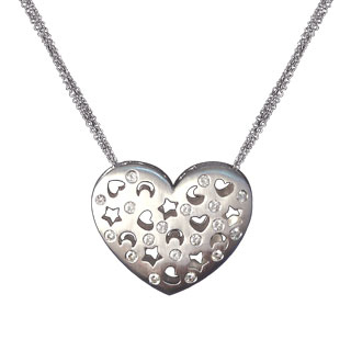 Night-time 18K White Gold Pendant
